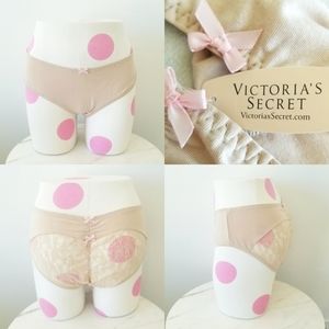 Victoria's Secret Vintage Cotton Lace Hiphugger Panty NWT Very Sexy Ruching Bows